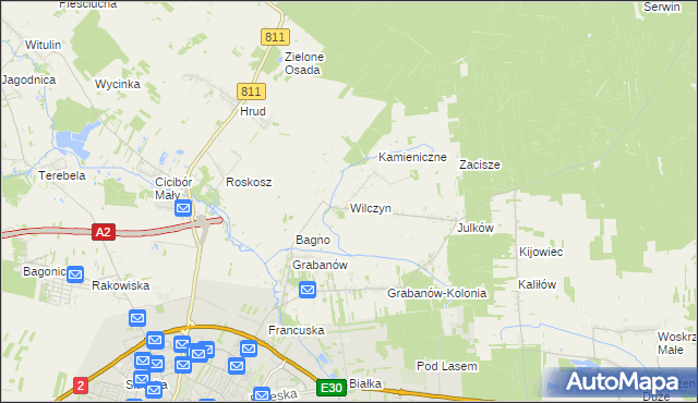 mapa Wilczyn gmina Biała Podlaska, Wilczyn gmina Biała Podlaska na mapie Targeo
