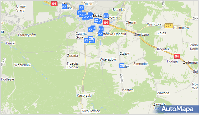 mapa Witeradów, Witeradów na mapie Targeo
