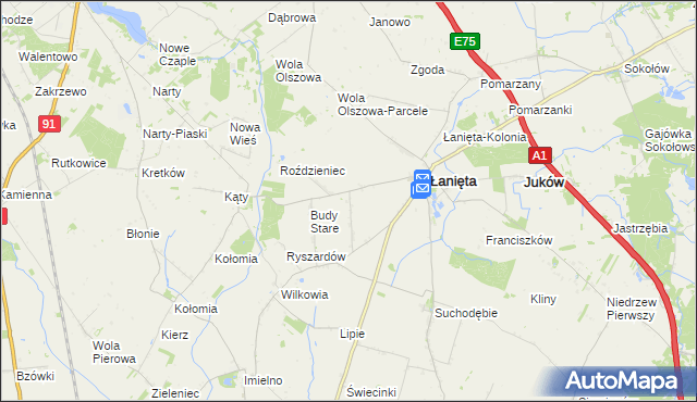 mapa Witoldów gmina Łanięta, Witoldów gmina Łanięta na mapie Targeo