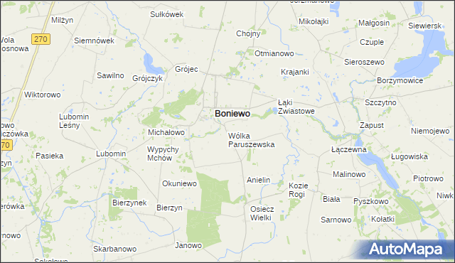 mapa Wólka Paruszewska, Wólka Paruszewska na mapie Targeo