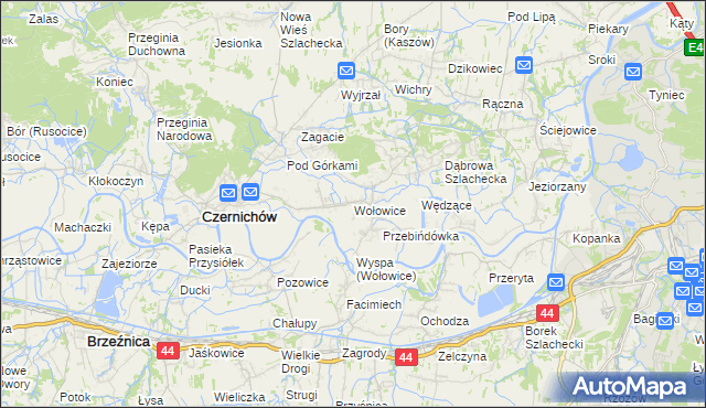 mapa Wołowice, Wołowice na mapie Targeo