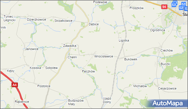 mapa Wrocisławice, Wrocisławice na mapie Targeo
