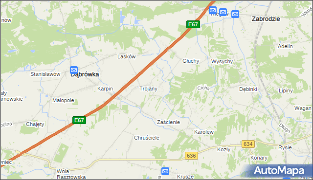 mapa Wszebory gmina Dąbrówka, Wszebory gmina Dąbrówka na mapie Targeo