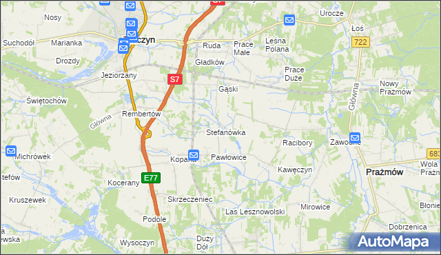 mapa Wylezin gmina Tarczyn, Wylezin gmina Tarczyn na mapie Targeo