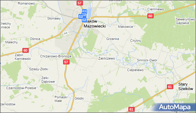 mapa Zakliczewo, Zakliczewo na mapie Targeo
