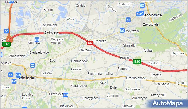 mapa Zakrzowiec, Zakrzowiec na mapie Targeo