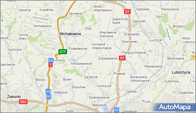 mapa Zdzięsławice, Zdzięsławice na mapie Targeo