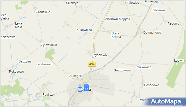 mapa Żychlewo, Żychlewo na mapie Targeo