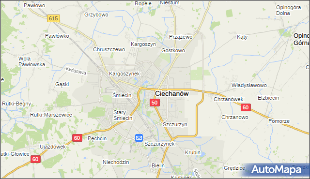 mapa Ciechanów, Ciechanów na mapie Targeo