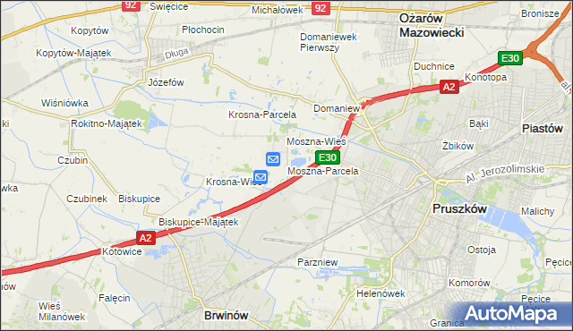 mapa Moszna-Parcela, Moszna-Parcela na mapie Targeo