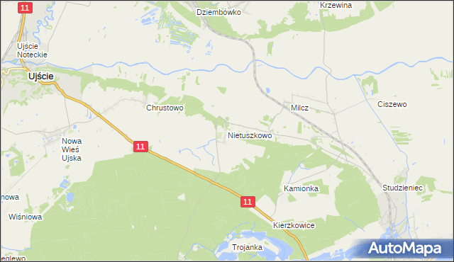 mapa Nietuszkowo, Nietuszkowo na mapie Targeo