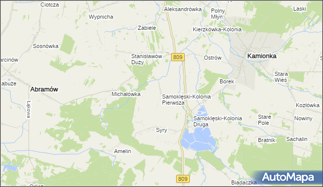 mapa Samoklęski-Kolonia Pierwsza, Samoklęski-Kolonia Pierwsza na mapie Targeo