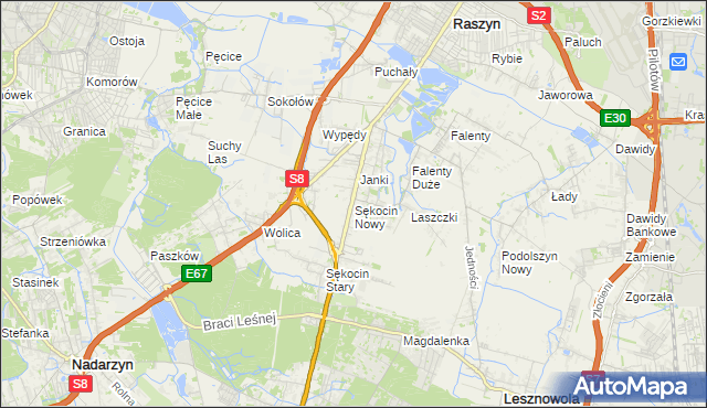 mapa Sękocin Nowy, Sękocin Nowy na mapie Targeo