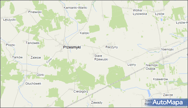 mapa Stare Rzewuski, Stare Rzewuski na mapie Targeo