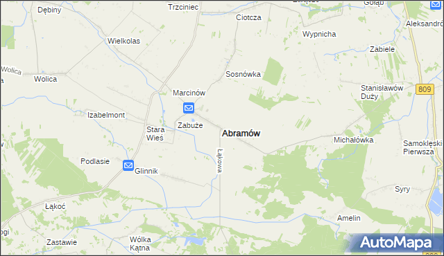 mapa Abramów powiat lubartowski, Abramów powiat lubartowski na mapie Targeo