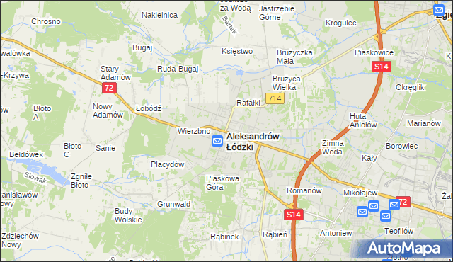mapa Aleksandrów Łódzki, Aleksandrów Łódzki na mapie Targeo
