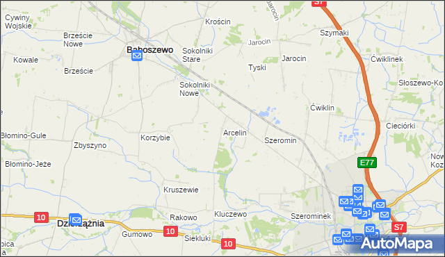 mapa Arcelin, Arcelin na mapie Targeo