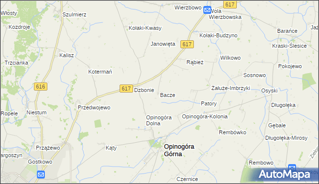 mapa Bacze, Bacze na mapie Targeo