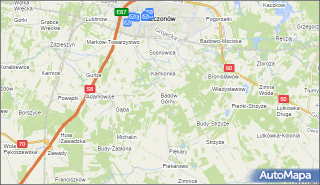 mapa Badów Górny, Badów Górny na mapie Targeo