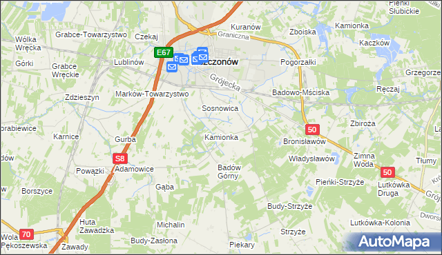 mapa Badowo-Dańki, Badowo-Dańki na mapie Targeo