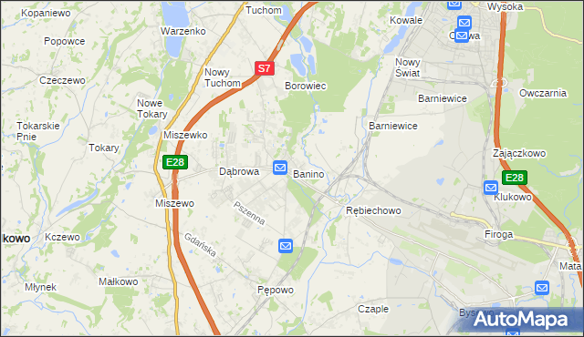 mapa Banino, Banino na mapie Targeo