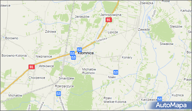 mapa Bartkowice, Bartkowice na mapie Targeo