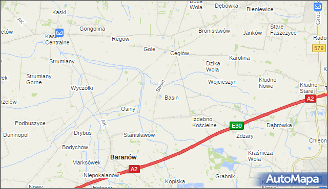 mapa Basin gmina Baranów, Basin gmina Baranów na mapie Targeo
