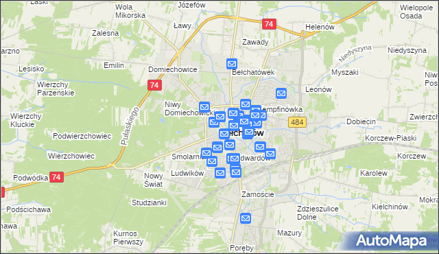 mapa Bełchatów, Bełchatów na mapie Targeo