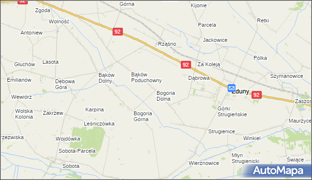 mapa Bogoria Dolna, Bogoria Dolna na mapie Targeo