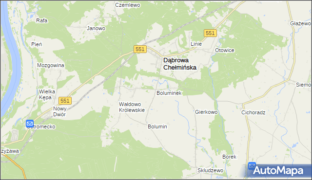mapa Boluminek, Boluminek na mapie Targeo