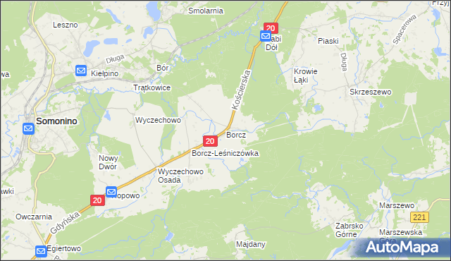 mapa Borcz, Borcz na mapie Targeo