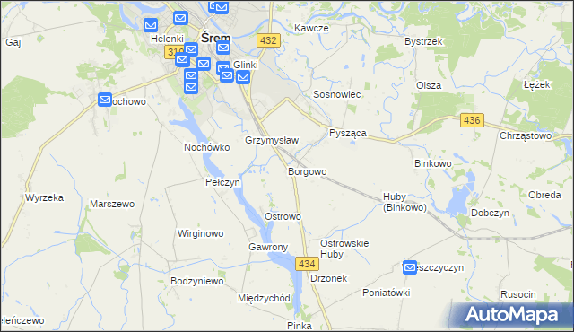 mapa Borgowo, Borgowo na mapie Targeo