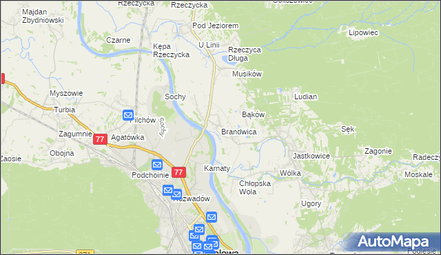 mapa Brandwica, Brandwica na mapie Targeo