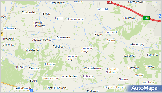 mapa Brudnów Drugi, Brudnów Drugi na mapie Targeo