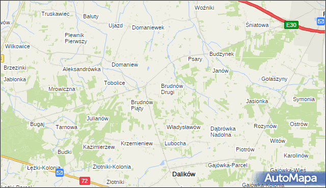 mapa Brudnów Trzeci, Brudnów Trzeci na mapie Targeo