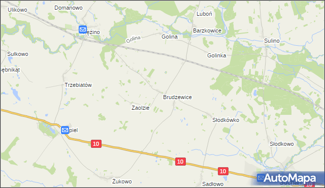mapa Brudzewice gmina Suchań, Brudzewice gmina Suchań na mapie Targeo