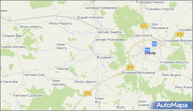 mapa Bruszewo, Bruszewo na mapie Targeo
