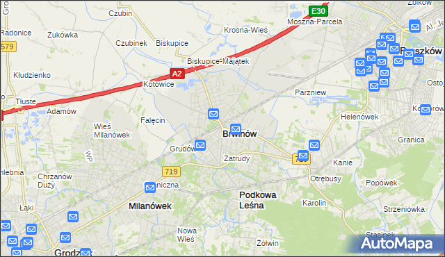mapa Brwinów, Brwinów na mapie Targeo