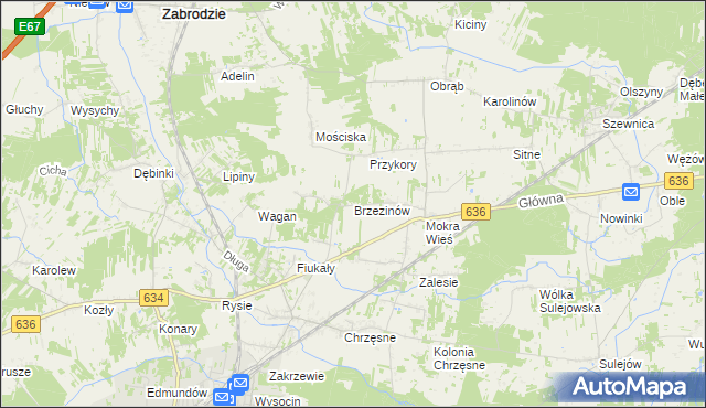 mapa Brzezinów, Brzezinów na mapie Targeo