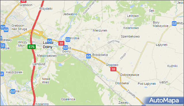 mapa Brzozówka gmina Obrowo, Brzozówka gmina Obrowo na mapie Targeo