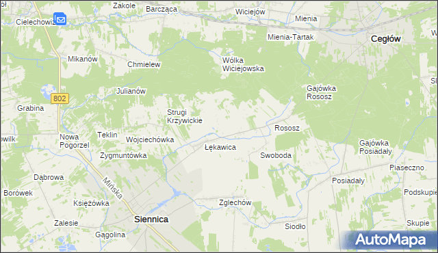 mapa Budy Łękawickie, Budy Łękawickie na mapie Targeo