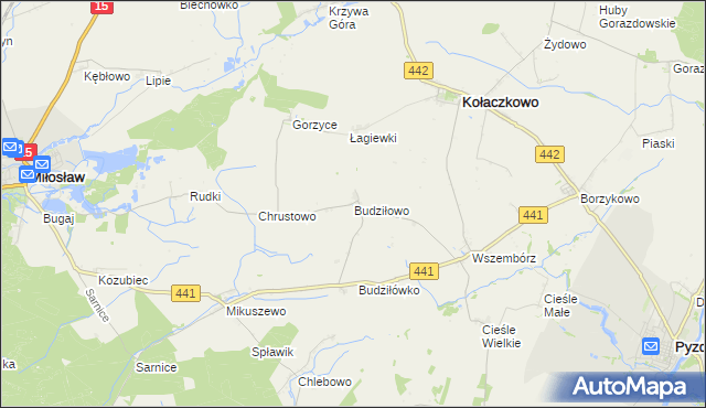 mapa Budziłowo, Budziłowo na mapie Targeo