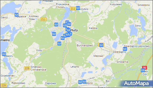 mapa Burchardztwo, Burchardztwo na mapie Targeo