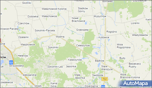 mapa Celestynów gmina Ozorków, Celestynów gmina Ozorków na mapie Targeo