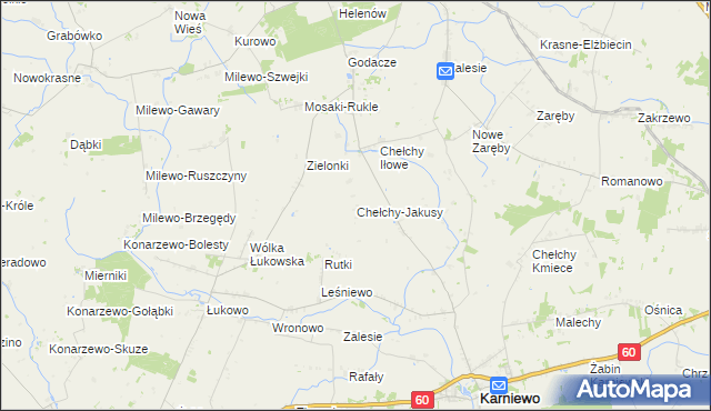 mapa Chełchy-Jakusy, Chełchy-Jakusy na mapie Targeo