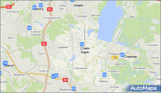 mapa Chełm Śląski, Chełm Śląski na mapie Targeo