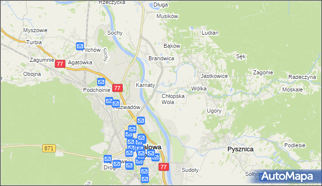 mapa Chłopska Wola, Chłopska Wola na mapie Targeo