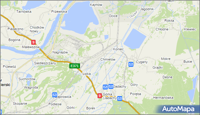 mapa Chmielów gmina Nowa Dęba, Chmielów gmina Nowa Dęba na mapie Targeo
