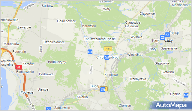 mapa Chruszczobród, Chruszczobród na mapie Targeo