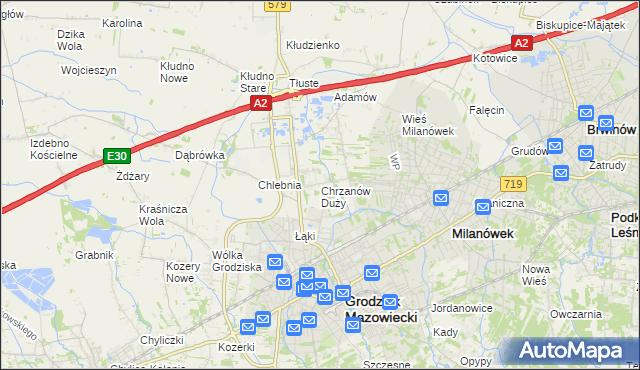mapa Chrzanów Duży, Chrzanów Duży na mapie Targeo
